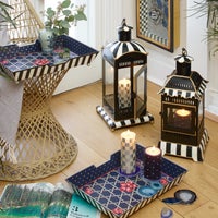 Courtly Stripe Small Candle Lantern