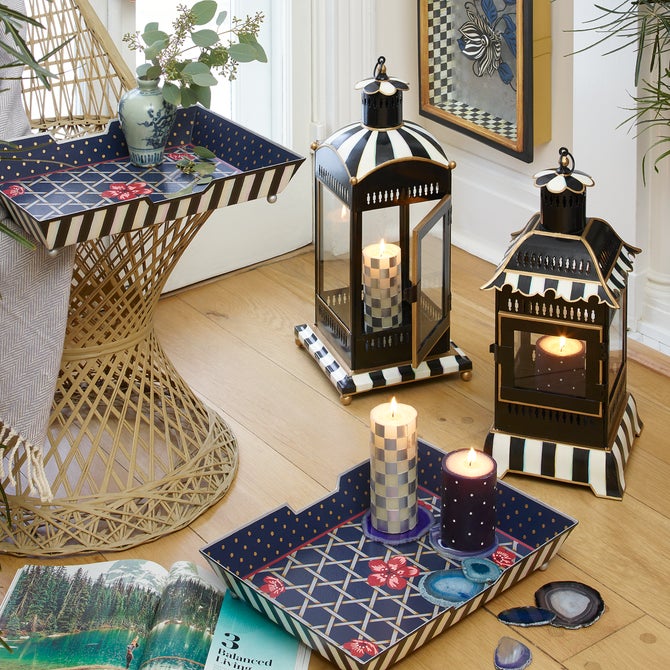 Courtly Stripe Small Candle Lantern image number 7