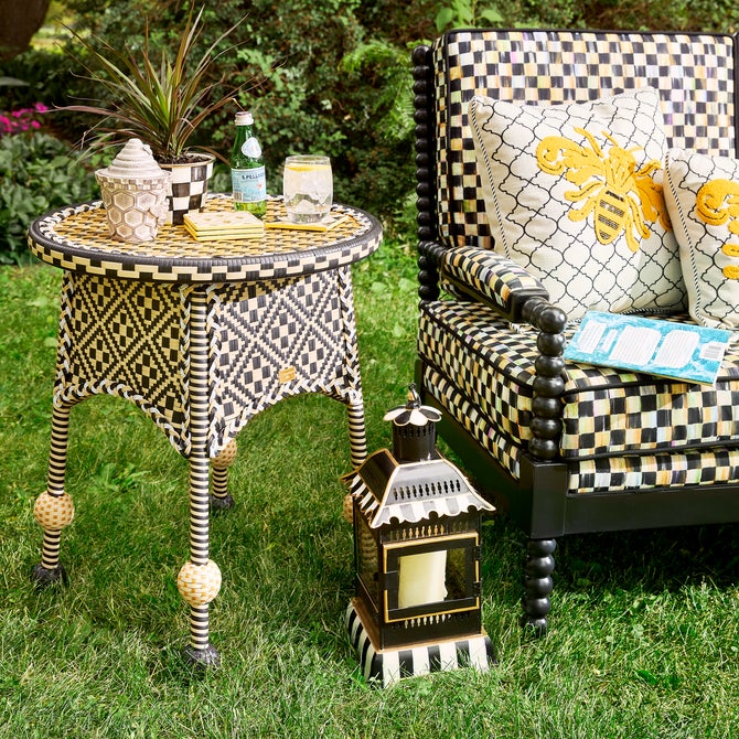 Courtly Stripe Small Candle Lantern image number 14