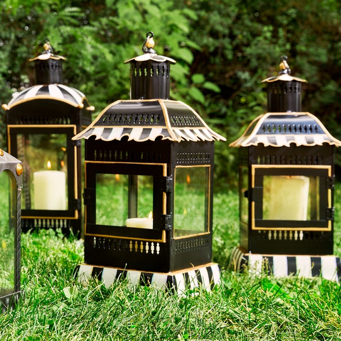 Courtly Stripe Small Candle Lantern image number 2