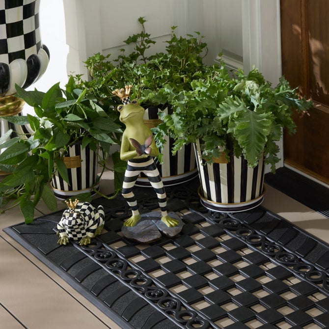 Courtly Stripe Pots & Saucers, Set of 3 image number 1