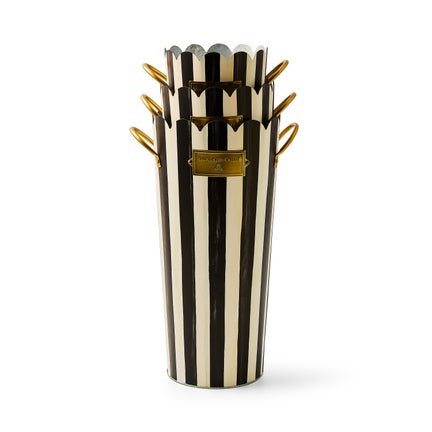 Courtly Stripe Flower Buckets, Set of 3