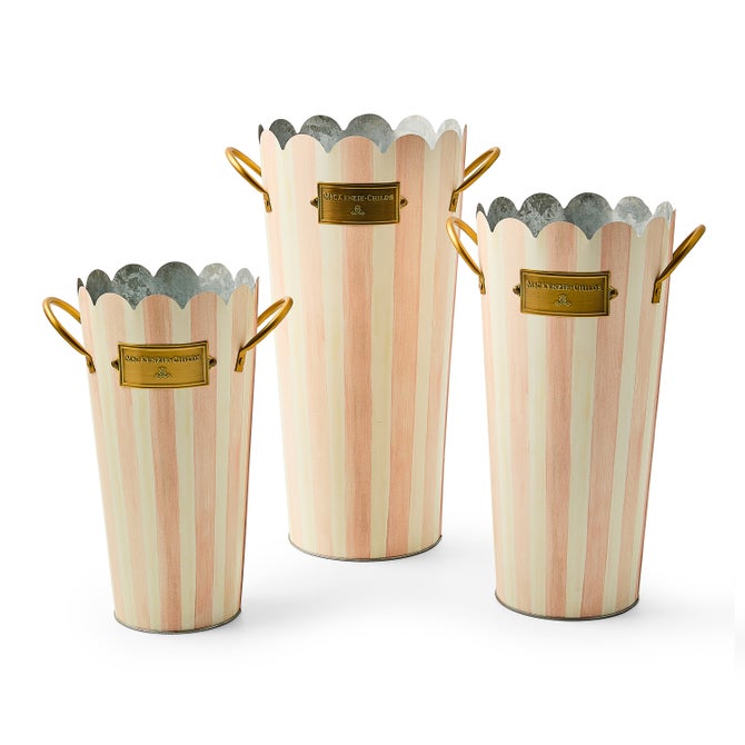 Rosy Stripe Flower Buckets, Set of 3 image number 0