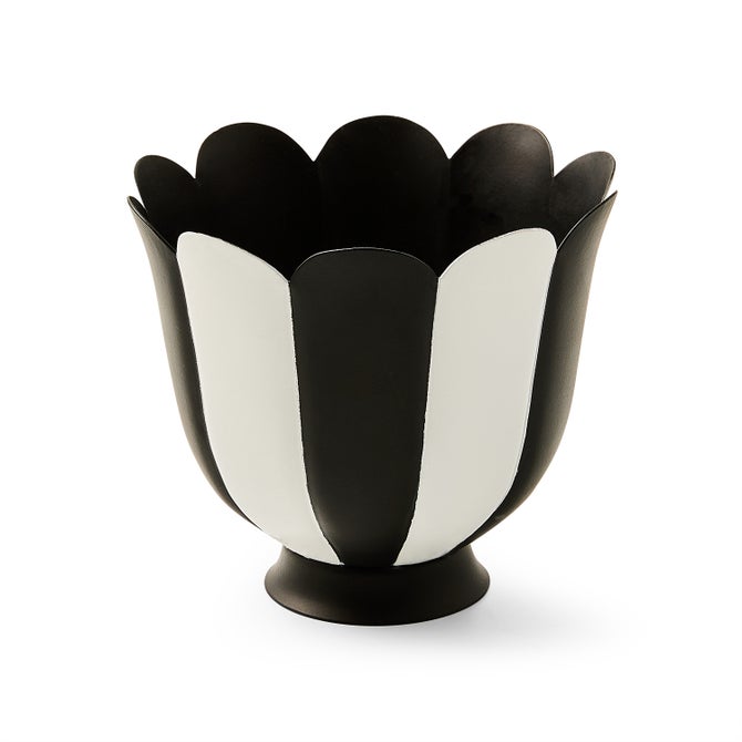 Courtly Stripe Scalloped Small Flower Pot image number 0