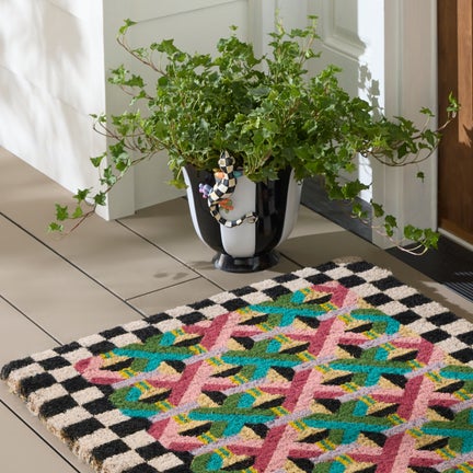 Courtly Stripe Scalloped Large Flower Pot