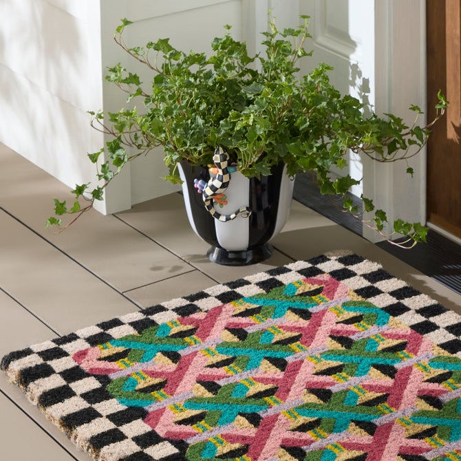 Courtly Stripe Scalloped Large Flower Pot image number 1