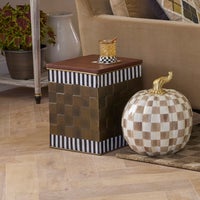 Courtly Stripe Short Storage Bin