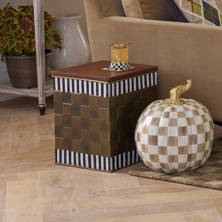 Courtly Stripe Short Storage Bin