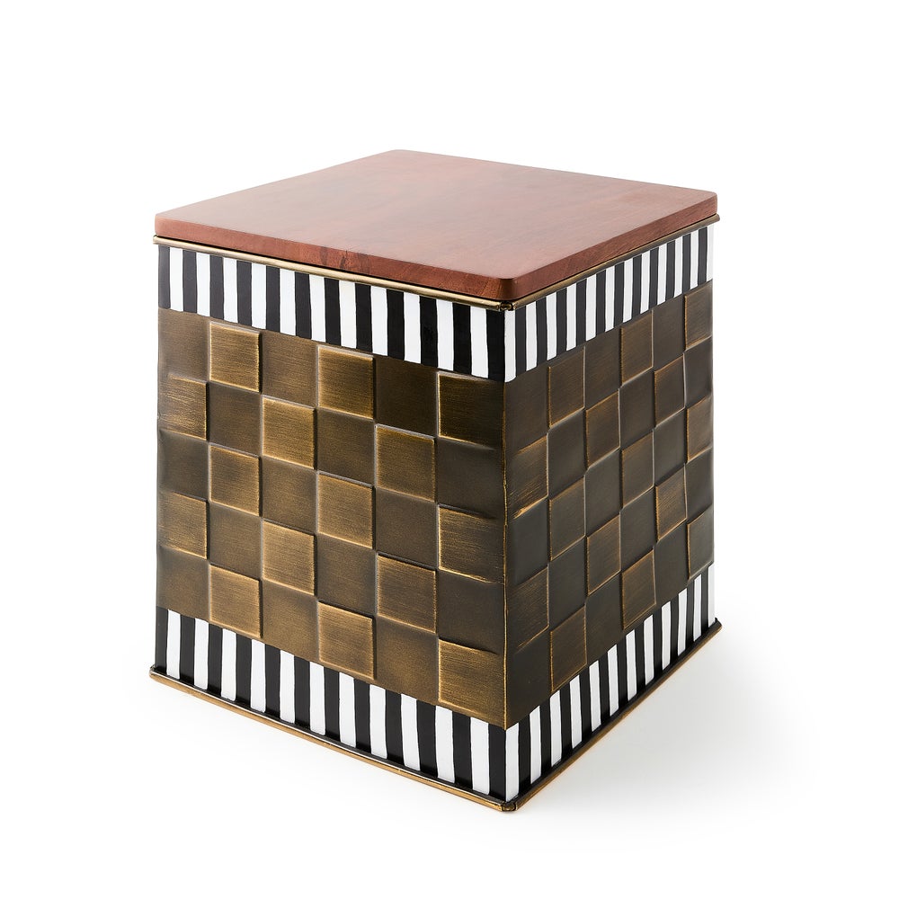 Courtly Stripe Short Storage Bin mackenzie-childs Panama imagen 1 Courtly Stripe Short Storage Bin mackenzie-childs Panama imagen 1