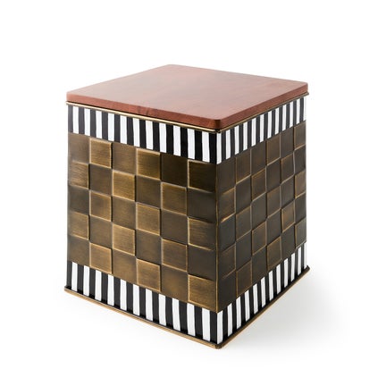 Courtly Stripe Short Storage Bin