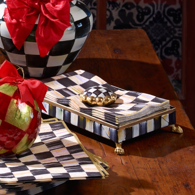 Courtly Check Guest Towel Holder Set - Gold image number 4