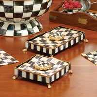 Courtly Check Guest Towel Holder Set - Gold