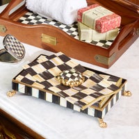 Courtly Check Guest Towel Holder Set - Gold