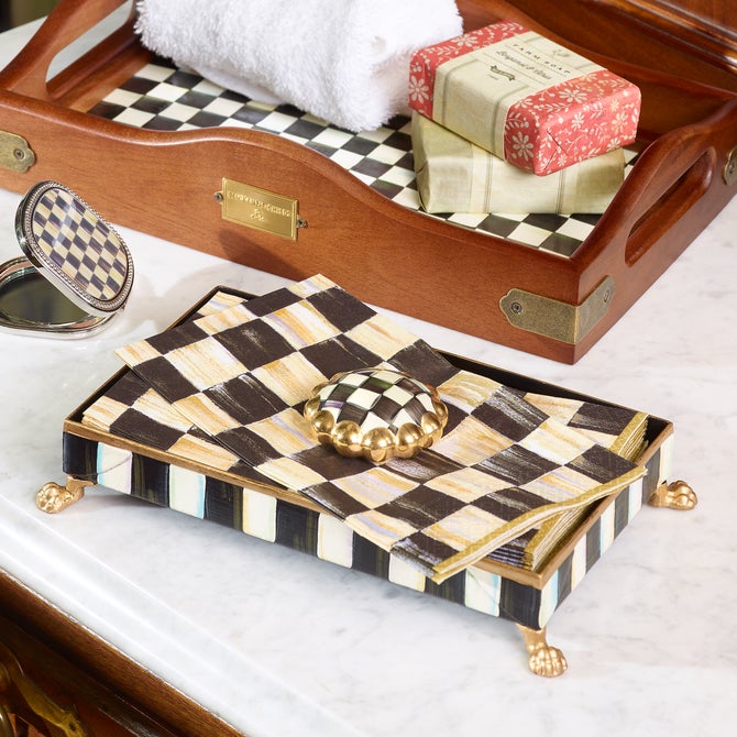 Courtly Check Guest Towel Holder Set - Gold image number 3