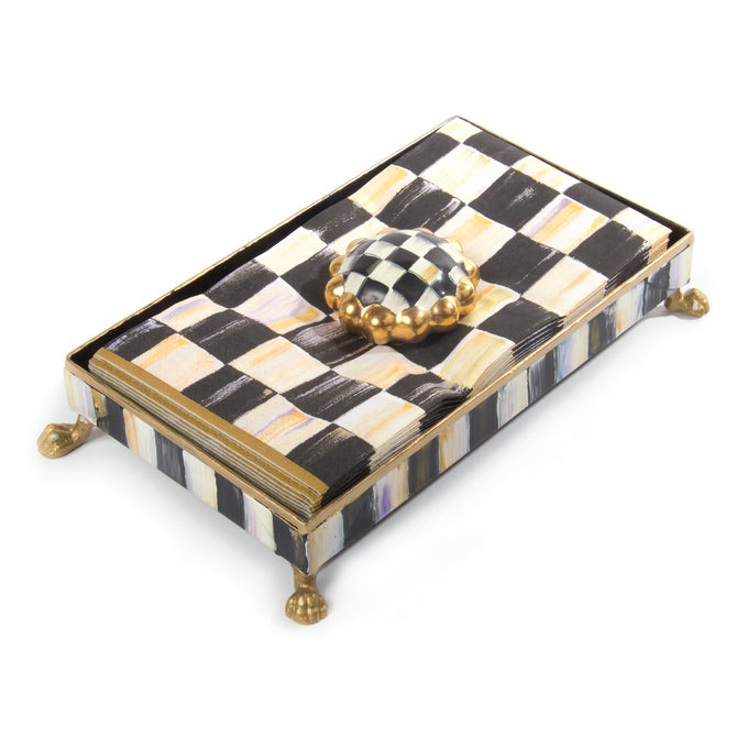 Courtly Check Guest Towel Holder Set - Gold image number 0