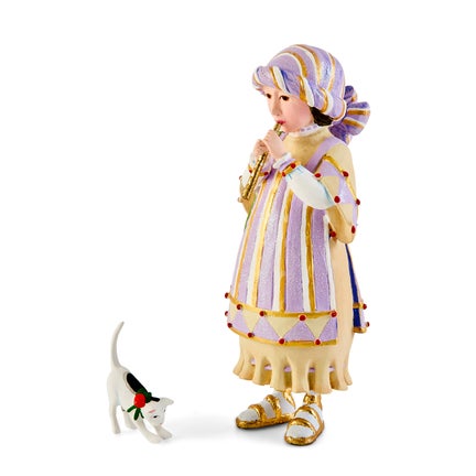 Patience Brewster Nativity Piping Girl with Kitten Figures