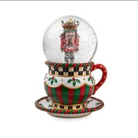 Teacup Nutcracker Snow Globe