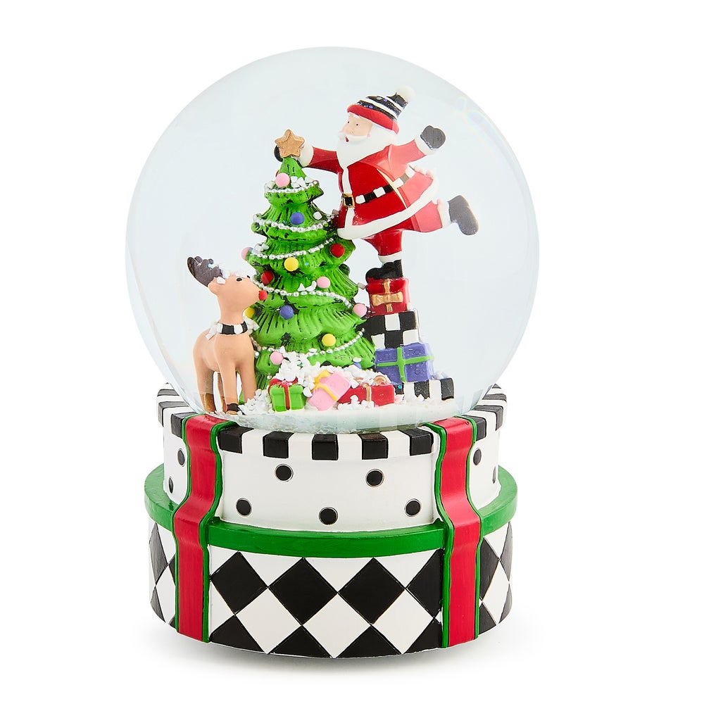 Santa & Rudolph Snow Globe mackenzie-childs Panama imagen 1 Santa & Rudolph Snow Globe mackenzie-childs Panama imagen 1