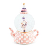 Rosy Check Teapot Snow Globe