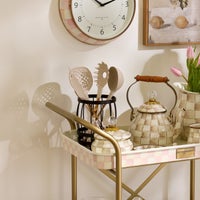 Mocha Check Utensil Caddy Set