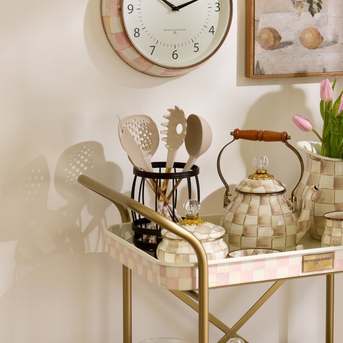 Mocha Check Utensil Caddy Set image number 4