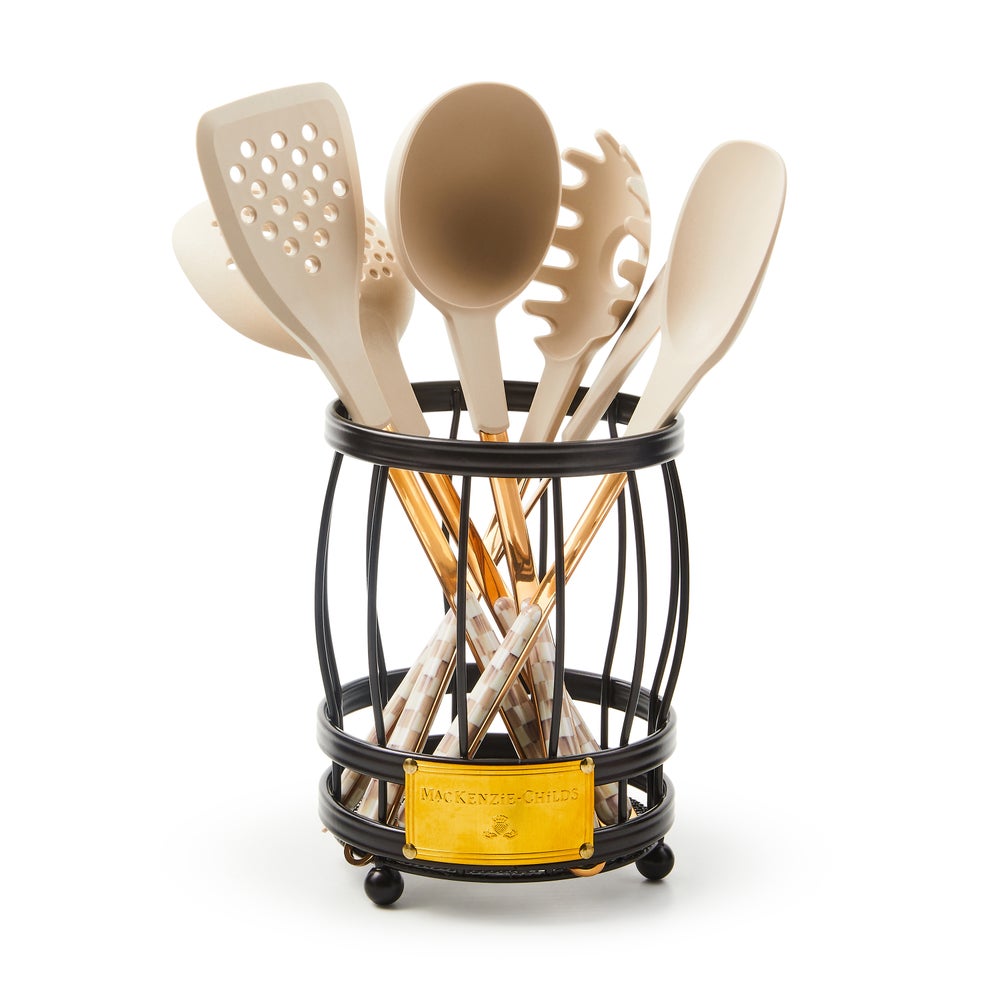 Mocha Check Kitchen Utensils - Mocha Check, Utensil Caddy Set mackenzie-childs Panama imagen 1