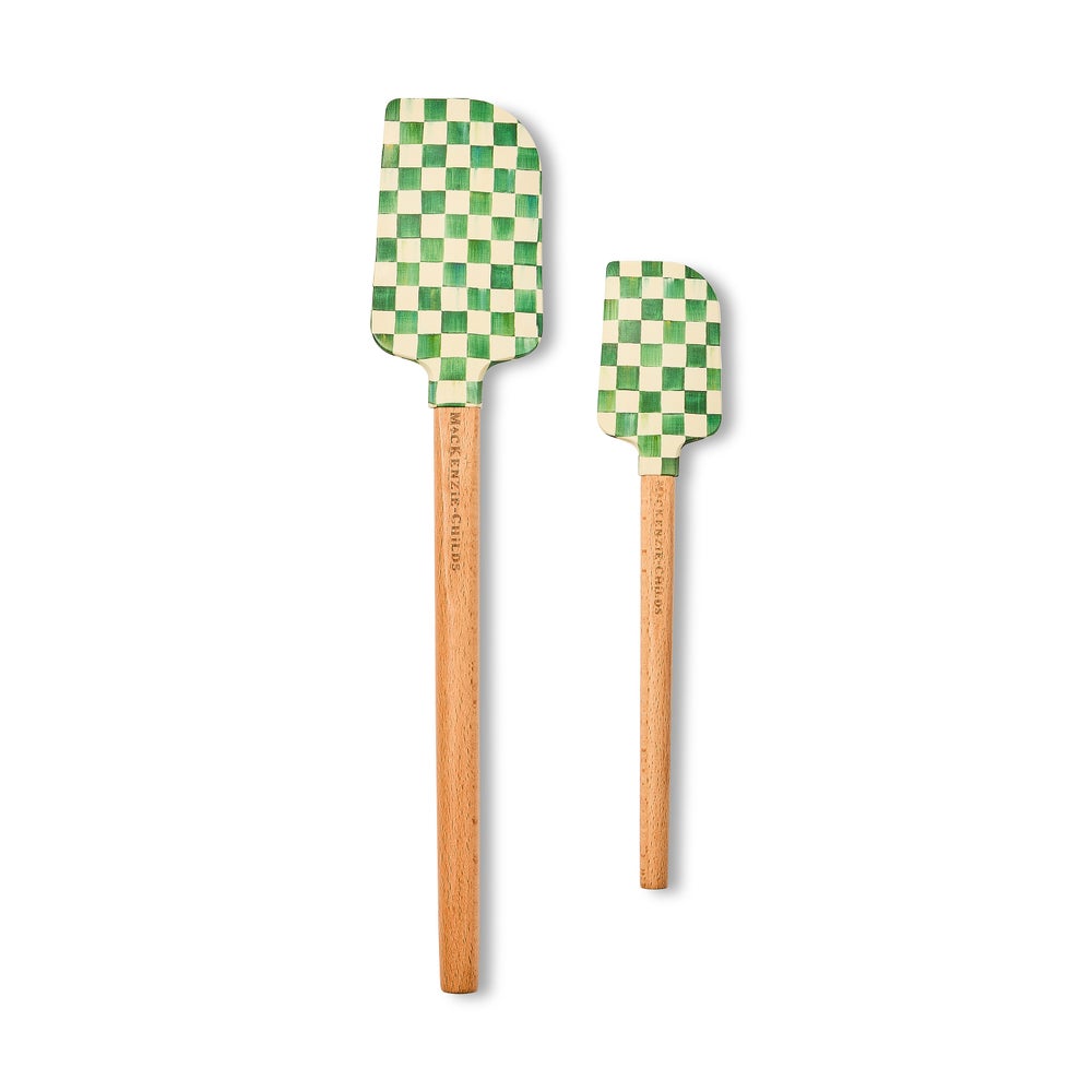 Mocha Check Spatulas, Set of 2 - Emerald Check mackenzie-childs Panama imagen 1