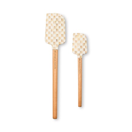Mocha Check Spatulas, Set of 2