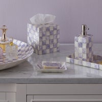 Violet Check Capiz Soap Dish