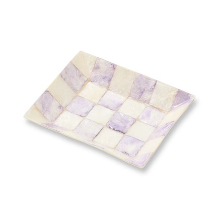 Violet Check Capiz Soap Dish
