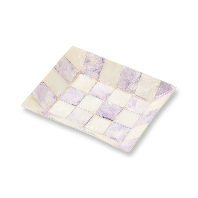 Violet Check Capiz Soap Dish image number 0