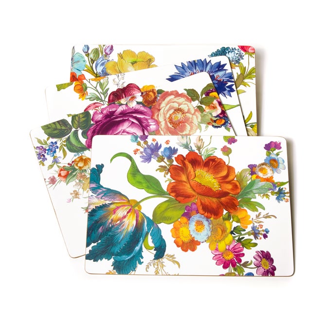 White Flower Market Placemats, Set of 4 image number 0