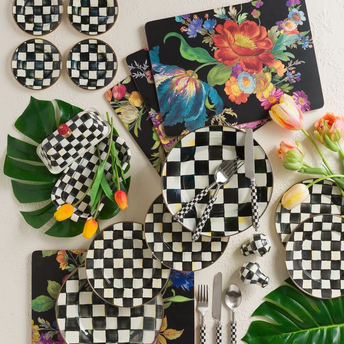 Black Flower Market Placemats, Set of 4 image number 5