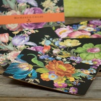 Black Flower Market Placemats, Set of 4