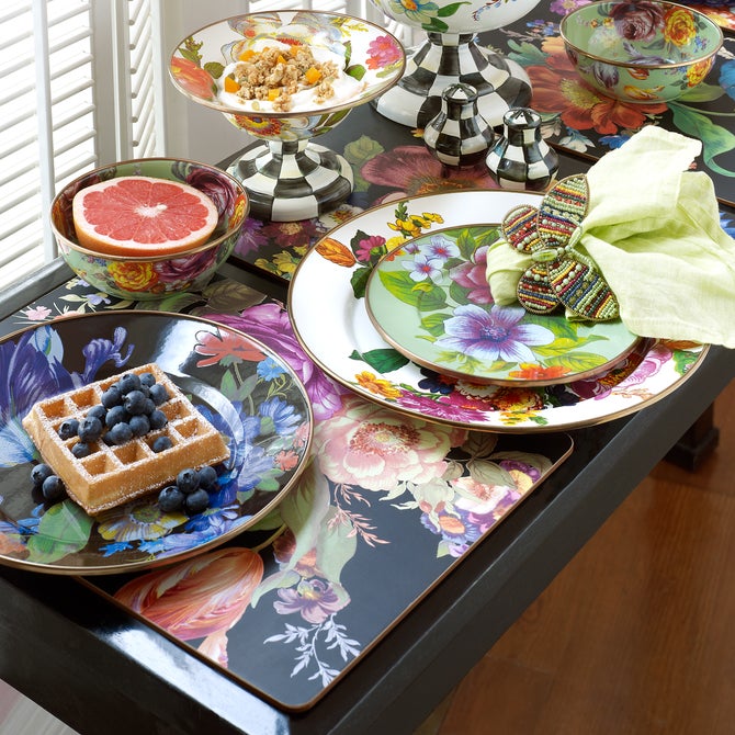 Black Flower Market Placemats, Set of 4 image number 8