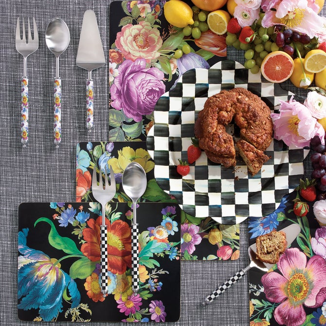 Black Flower Market Placemats, Set of 4 image number 11