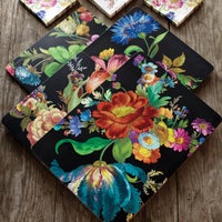 Black Flower Market Placemats, Set of 4