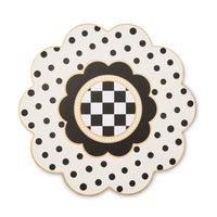 Bee Toile Round Scalloped Cork Back Placemats, Set of 4