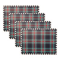 Tartan Black Cork Back Placemats, Set of 4