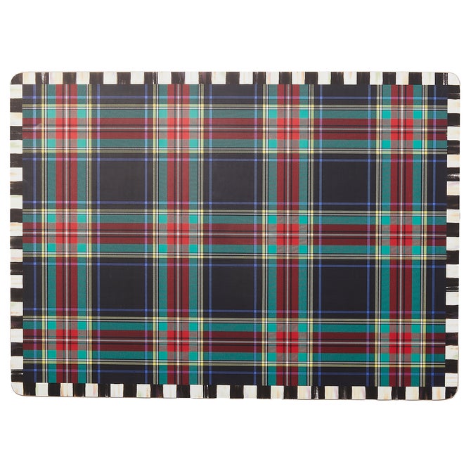 Tartan Black Cork Back Placemats, Set of 4 image number 0