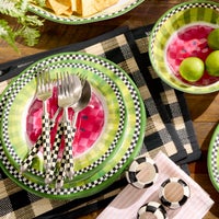 Black Woven Check Straw Placemats, Set of 4