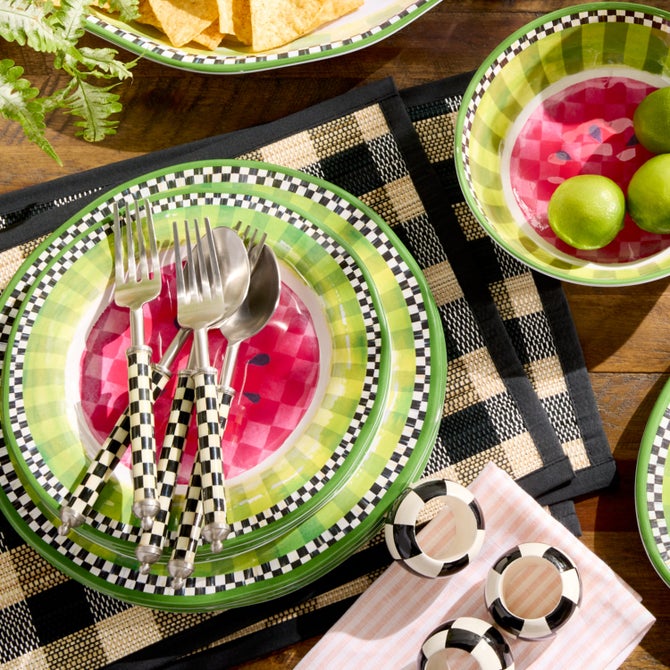 Black Woven Check Straw Placemats, Set of 4 image number 2