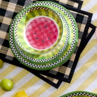 Black Woven Check Straw Placemats, Set of 4