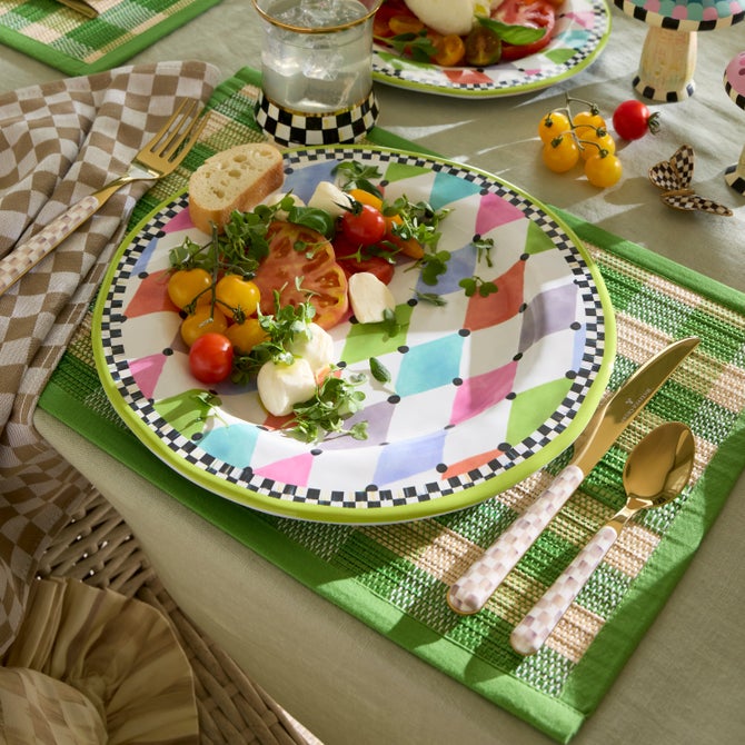 Green Woven Check Straw Placemats, Set of 4 image number 5