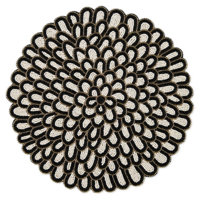 Posie Black & White Beaded Placemat image number 0