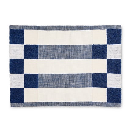 Indigo Checks and Stripes Placemats, Set of 4