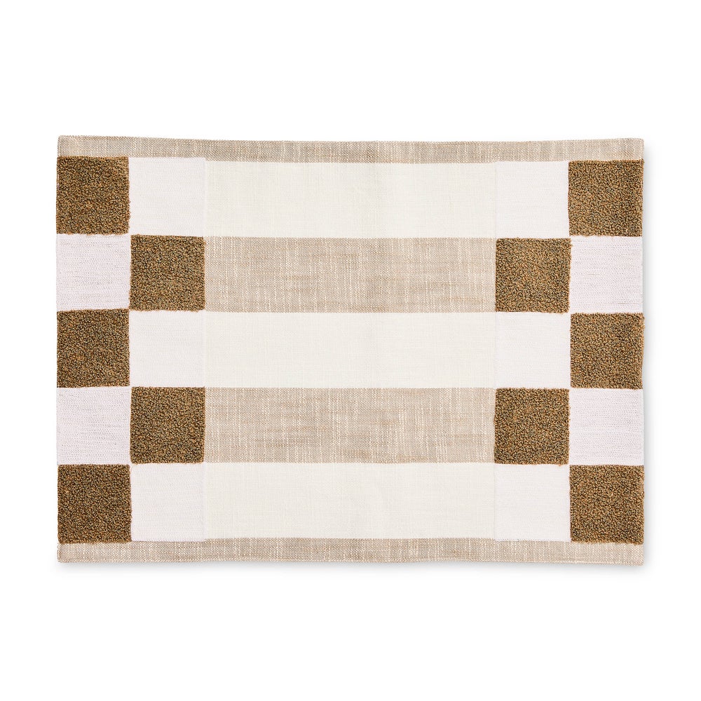 Indigo Checks and Stripes Placemats, Set of 4 - Flax mackenzie-childs Panama imagen 1
