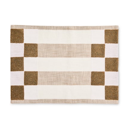 Flax Checks and Stripes Placemats, Set of 4