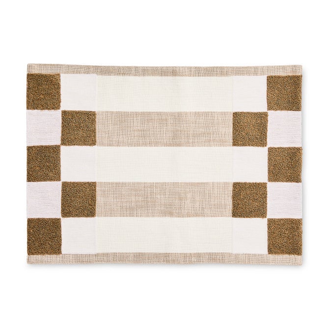 Flax Checks and Stripes Placemats, Set of 4 image number 0