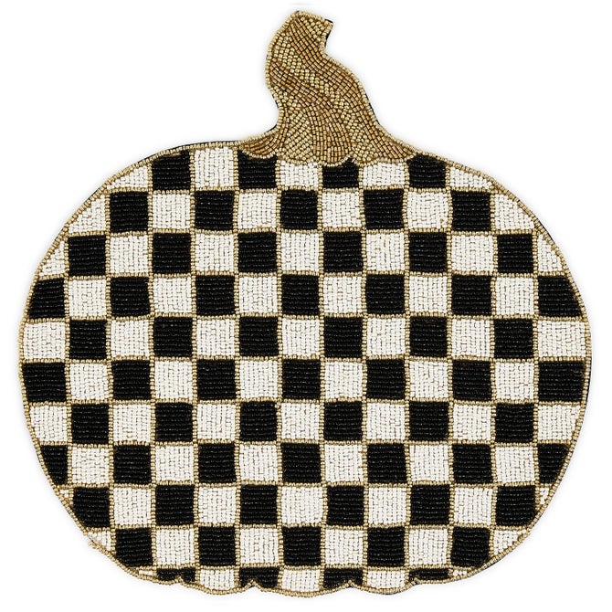 Courtly Check Pumpkin Beaded Placemat image number 0